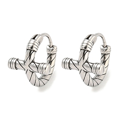 Античное Серебро 316 серьги-кольца из хирургической нержавеющей стали, кольцо, античное серебро, 14.5x12 мм