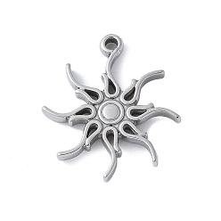 Нержавеющая Сталь Цвет 304 подвески из нержавеющей стали, солнечные чары, анти-тускнение, цвет нержавеющей стали, 22.5x20x3 мм, отверстие : 1.6 мм