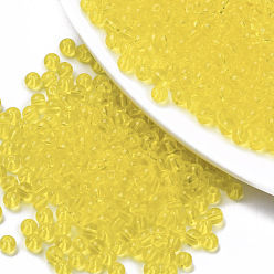 Желтый 6/0 прозрачное стекло бисер, круглые, желтые, 4x3 мм, отверстие : 1 мм, около 4500 шт / упаковка