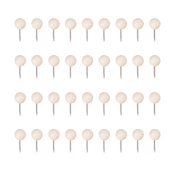 BurlyWood Wooden Map Pins, Drawing Push Pins, Round Head Thumbtack, with Stainless Steel Pin, BurlyWood, 20x10mm, Pin: 1mm