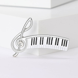 Серебро Сплавочные брошки, эмалевые булавки, ткань для рюкзака, музыка к сведению, серебряные, 31x47 мм