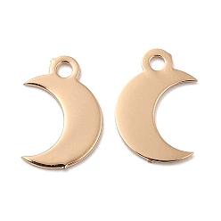 Light Gold Долговечные латунные чары, Луна прелести, без кадмия, без никеля и без свинца, золотой свет, 9x6x0.3 мм, отверстие : 1 мм
