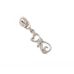 Платина Головка молнии из цинкового сплава с подвесками для котят, замена язычка молнии, ползунки на молнии для сумок, багажных сумок, чемоданов, платина, 4.41x1.35 см