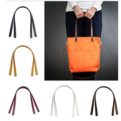 PeachPuff PU Leather Bag Handles, with Iron Rivets, for Purse Handles Bag Making Supplie, PeachPuff, 60x1.85x0.35cm, Hole: 3mm