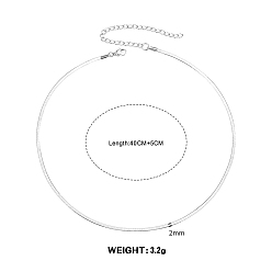 Нержавеющая Сталь Цвет Не тускнеющие ожерелья из нержавеющей стали с змеиной костью, цвет нержавеющей стали, 400x3 мм