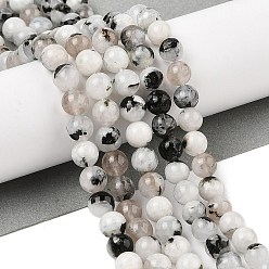 Rainbow Moonstone Бусины из натурального радужного лунного камня, круглые, 6 мм, отверстие : 0.6 мм, около 63 шт / нитка, 15.75'' (40 см)