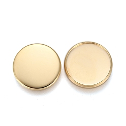 Golden 304 Stainless Steel Plain Edge Bezel Cups, Cabochon Settings, Flat Round, Golden, Tray: 16mm, 17.5x2mm
