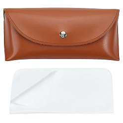 Верблюжий 1футляры для очков из поликарбоната и искусственной кожи, прямоугольные, с тканью для чистки очков из замшевого волокна 1pc, верблюжие, 174x78x40 мм