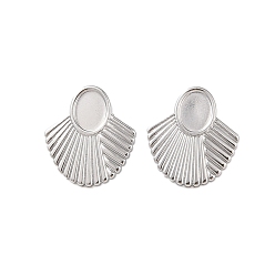 Нержавеющая Сталь Цвет Не тускнеющие 304 серьги из нержавеющей стали, вентилятор, цвет нержавеющей стали, 20x18 мм