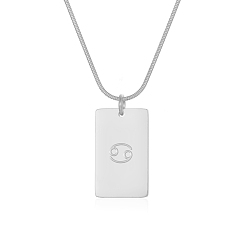 Рак Кулоны-подвески в европейском стиле из нержавеющей стали с изображением знаков зодиака для женщин, цвет нержавеющей стали, без потускнения, рак, 304 дюйм (17.72 см)