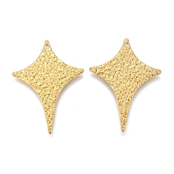 Golden 304 Stainless Steel Pendants, Textured, Star, Golden, 33.5x25x1mm, Hole: 1.2mm