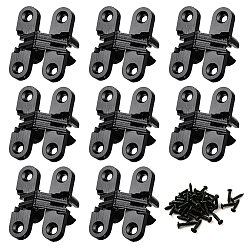 Black Stainless Steel Hidden Hinges, Invisible Door Hinges, with Screw, Black, 44x37x13mm