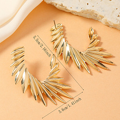 Wing Серьги сплава, золотые, крыло, 55x36 мм