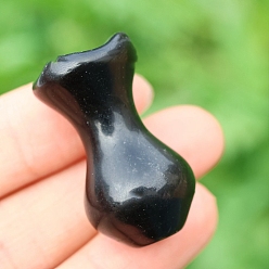 Obsidian Natural Obsidian Vase Figurines Statues for Home Office Desktop Decoration, 40mm