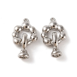 Платина Латунь раз по сравнению с застежками, без кадмия, без никеля и без свинца, цветок, платина, 29 мм, отверстие : 3.9 мм