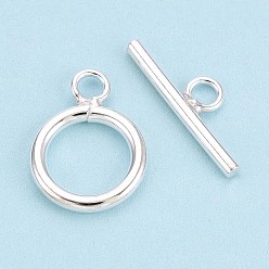 Серебро 925 застежка-молния из серебристого серебра, кольцо, серебряные, 13.7x10x1.4 мм, отверстие : 2 мм, бар: 5 мм шириной, 15 мм длиной, толщиной 1.2 мм 