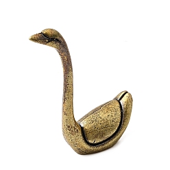 Античная Бронза Латунные миниатюрные фигурки лебедей статуэтки для домашнего офиса настольное украшение, античная бронза, 14x26.5x46 мм