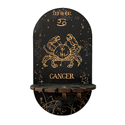 Рак Деревянная настенная небольшая хрустальная витрина, ведьма висит держатель кристалла, подвесной подвесной маятник для биолокации из кристалла, рак, 21.5x11.6 см