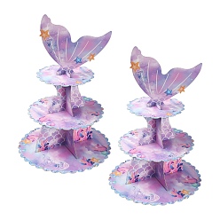 Фиолетовый Подставка для торта в виде хвоста русалки, фиолетовые, 44.5x24.5 см