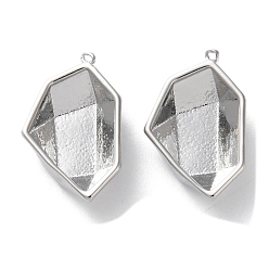 Платинированный Сеттинги для кулона (стразов) из латуни , без кадмия, без никеля и без свинца, самородки, Реальная платина, 21.5x13.5x4.5 мм, отверстие : 1 мм