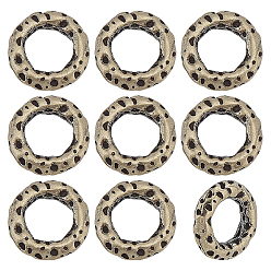 Античное Серебро 10 латунные соединительные кольца шт., текстурированное кольцо, античное серебро, 9x2 мм, внутренний диаметр: 5.3 мм