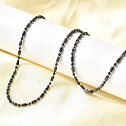 Черный Цвет Металла 2мм 201 ожерелья из нержавеющей стали с цепочкой из шариков, долговечный, стойки покрытие, металлический черный , 27.56 дюйм (70 см)