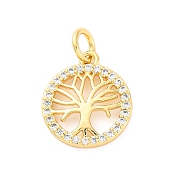 Настоящее золото 16K Латунные микро проложить кубического циркония подвески, без кадмия и без свинца, плоские круглые и елочные подвески, с целью перехода в кольце, реальный 16 k позолоченный, 15x12.5x2 мм, отверстие : 3.5 мм
