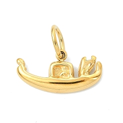 Vehicle 304 подвески из нержавеющей стали, золотые, подвеска в виде гондольной лодки, 9x17.5x2.5 мм, отверстие : 5 мм