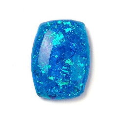 Deep Sky Blue Resin Imitation Opal Cabochons, Flat Back Rectangle, Deep Sky Blue, 11.5x8x2.5mm