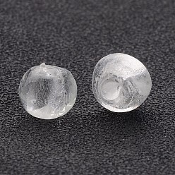 Clear Handmade Silver Foil Glass Beads, Round, Clear, 7.5~8.5mm, Hole: 1mm