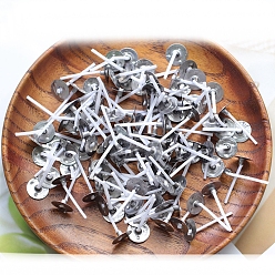 Белый Предварительно вощеные фитили с хлопковым сердечником, с металлическими опорными лепестками, для изготовления свечей своими руками, белые, 2.6 см