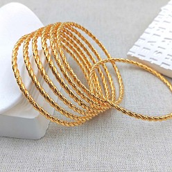 Золотой 6шт. браслеты из сплава, штабелируемые браслеты для женщин, золотые, внутренний диаметр: 2-1/2 дюйм (6.5 см)