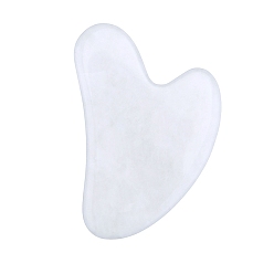 Белый Нефрит Натуральный белый нефрит гуа ша доски, сердце, 83x53 мм