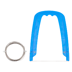 Platinum 1Pc Wire Clay Cutter, with Plastic Handle, 1 Roll Iron Clay Cutters Wire, for Pottery Modeling Clay Making, Platinum, 185x155x18mm