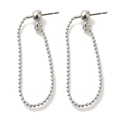 Платина Покрытие стойки латунная проволока для ушей, без кадмия и без свинца, долговечный, с силиконовым, платина, 38x4 мм, штифты : 0.7 мм