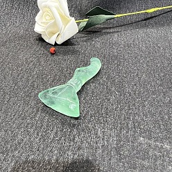 Флюорит Резные фигурки метлы из натурального флюорита, для домашнего офиса настольный орнамент фэн-шуй, 50~60 мм