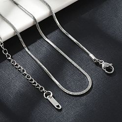 Нержавеющая Сталь Цвет Не тускнеет 304 ожерелье из нержавеющей стали в виде круглой змеиной цепи для мужчин и женщин, цвет нержавеющей стали, 15.75 дюйм (40 см)