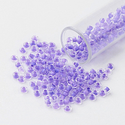 Medium Purple 11/0 Grade A Round Glass Seed Beads, Transparent Inside Colours, Medium Purple, 2.3x1.5mm, Hole: 1mm, about 48500pcs/pound