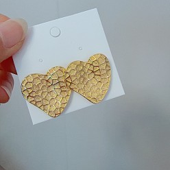 Золотой Фактурные серьги-гвоздики в форме сердца из латуни и сплава для женщин, золотые, 23 мм