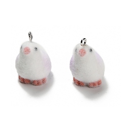 Цыпленок Подвески из непрозрачной смолы, с железной платиной петлей, цыпленок, 24.5x22x15 мм, отверстие : 2 мм