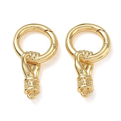 Real 18K Gold Plated Brass Spring Gate Clasps
, Palm, Real 18K Gold Plated, 29x15x5mm, Hole: 1.3mm