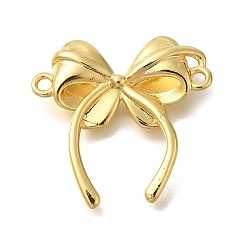 Настоящее золото 18K Стойка покрытие латунный бант соединительные подвески, без свинца и без кадмия, долговечный, реальный 18 k позолоченный, 25.5x26.5x4.5 мм, отверстие : 1.8 мм