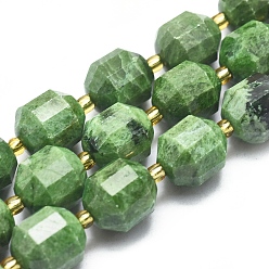 Диопсид Природные диопсидом бисер нитей, граненые, круглые, 11~12 мм, отверстие : 1.3 мм, около 29 шт / нитка, 14.9 дюйм ~ 15.7 дюйм (38~40 см)