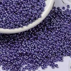 (RR432) Opaque Cyan Blue Luster MIYUKI Round Rocailles Beads, Japanese Seed Beads, (RR432) Opaque Cyan Blue Luster, 8/0, 3mm, Hole: 1mm, about 422~455pcs/bottle, 10g/bottle