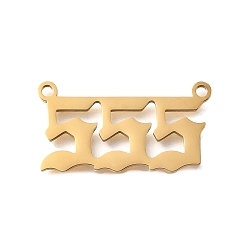 Золотой 304 подвески из нержавеющей стали, номер 5 очарование, золотые, золотые, 11.5x22.5x1 мм, отверстие : 1.4 мм