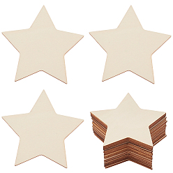Звезда 50 шт. деревянные вырезы, необработанные деревянные детали, деревесиные, звезда, 80 мм длиной, 50 шт / комплект