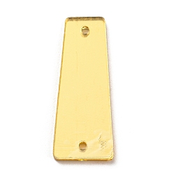 Золотистый Пришить зеркальные стразы, акриловые детали трапециевидной формы, с отверстиями для костюма вечерние платья одежда свадебное платье украшение, золотые, 26.5x10.5x1.3 мм, отверстие : 1.2 мм