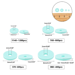Aguamarina Abalorios de la arcilla de polímero hechos a mano, disco / plano y redondo, perlas heishi, aguamarina, 11x7x3 cm, sobre 2850~3000 unidades / caja