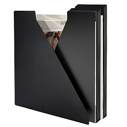 Black PP Plastic Vinyl Record Divider, Organizer for Album CD DVD Media Book Shelf Storage, Black, 340x340x0.4mm