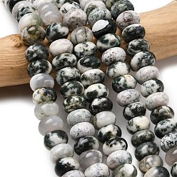 Древесный агат Натурального дерева агат бисер нитей, рондель, 10.5x6.5 мм, отверстие : 0.8 мм, около 59 шт / нитка, 14.69'' (37.3 см)